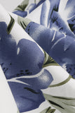 Halter Bianco Blu A Line Floreale Stampato 1950s Abito