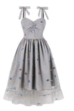 Nero Pin Up 1950s Vintage Dress con Stelle