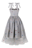 Nero Pin Up 1950s Vintage Dress con Stelle