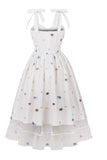 Nero Pin Up 1950s Vintage Dress con Stelle