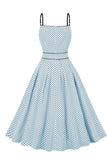 Blu Pois Pin Up 1950s Vintage Dress