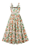 Rosa A-Line Pin Up 1950s vestito con fiore stampato