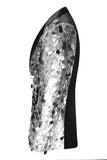 Blazer da uomo con bavero dentellato, paillettes nere scintillanti