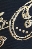 Blazer da uomo in jacquard con revers dentellati dorati neri