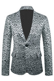 Blazer da uomo con risvolto a scialle jacquard dorato