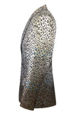 Blazer da uomo con risvolto a scialle jacquard dorato