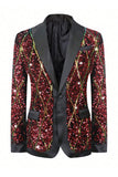 Scintillante rosso paillettes scialle risvolto uomo partito Blazer