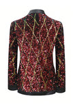 Scintillante rosso paillettes scialle risvolto uomo partito Blazer