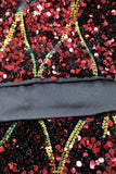 Scintillante rosso paillettes scialle risvolto uomo partito Blazer