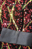 Scintillante rosso paillettes scialle risvolto uomo partito Blazer