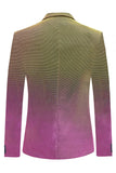 Viola Giallo Dentched Lapel Blazer da ballo da uomo