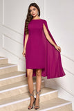 Grape Bodycon Midi Cocktail Party Dress con maniche a mantella