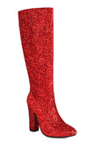 Stivali da cowgirl con tacco alto blu scintillante