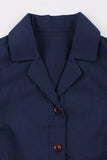 Semplice Borgogna risvolto collo Vintage 1950s Dress