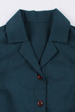 Semplice Borgogna risvolto collo Vintage 1950s Dress