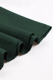 Abito Stand Collar Verde Scuro Vintage 1950s