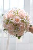 Bouquet di rose artificiali rosa per matrimonio