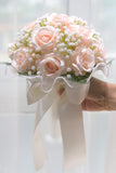 Bouquet di rose artificiali rosa per matrimonio