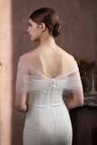 Scialle da sposa con applique a fiori bianchi