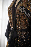 Abito da sposa scintillante nero con strass