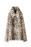 Cappotto di pelliccia sintetica invernale da donna leopardato bianco