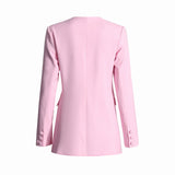 Elegante rosa 3D fiore Blazer da donna