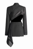Blazer da donna con risvolto a lancia nero