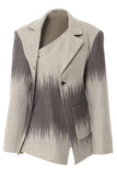 Blazer da donna grigio con risvolto dentato