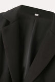 Blazer da donna monopetto con risvolto dentellata nero