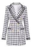 Mix Black Grid Peak Risberlera Cappotto Donna con perla