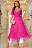 Abito Maxi Formale A Line Rosa Con Pizzo