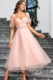 Abito Maxi Formale A Line Rosa Con Pizzo