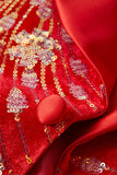 Sparkly Red Scialle Risvolto 2 Pezzi Paillettes Blazer e Gilet da uomo