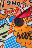 Blazer da uomo con risvolto a tacca arancione e graffiti