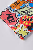 Blazer da uomo con risvolto a tacca arancione e graffiti