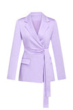 Blazer da donna slim aderente con risvolto dentato lilla