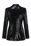 Sparkly nero donna Prom Blazer con frange