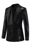 Sparkly nero donna Prom Blazer con frange