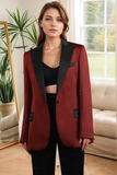 Ruggine Picco Risvolto Un Bottone Donna Blazer