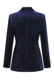 2 Pezzi Scialle Risvolto Blu Navy Abiti Donna con Cintura