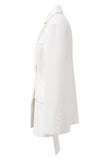 Blazer asimmetrico bianco a maniche lunghe