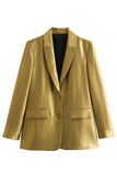 Blazer monopetto con risvolto a lancia oversize dorato