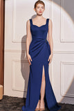 Burgundy Mermaid Long Prom Abito con spacco