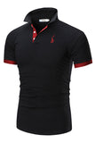 Polo Uomo Slim Fit Nera in Cotone