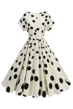 Black Rose stampato A-Line scollo a barca Midi 1950s Dress