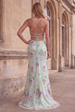 Scintillante paillettes sirena spaghetti straps nero abito da cerimonia con applique