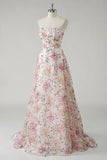 Abito da cerimonia lungo rosa taglie forti in paillettes con spalline
