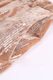 Scintillante Dusty Rose Velluto con risvolto dentellato Paillettes 2 pezzi Abiti