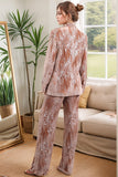 Dusty Rose Velvet con bavero dentellato paillettes 2 pezzi Abiti