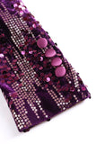 Scialle viola scintillante risvolto paillettes Blazer da ballo